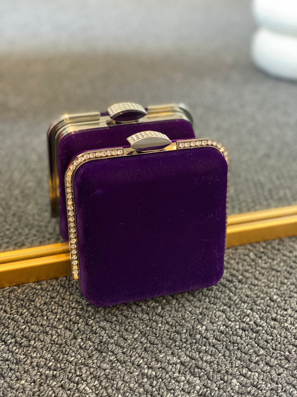 Purple Velvet Clutch