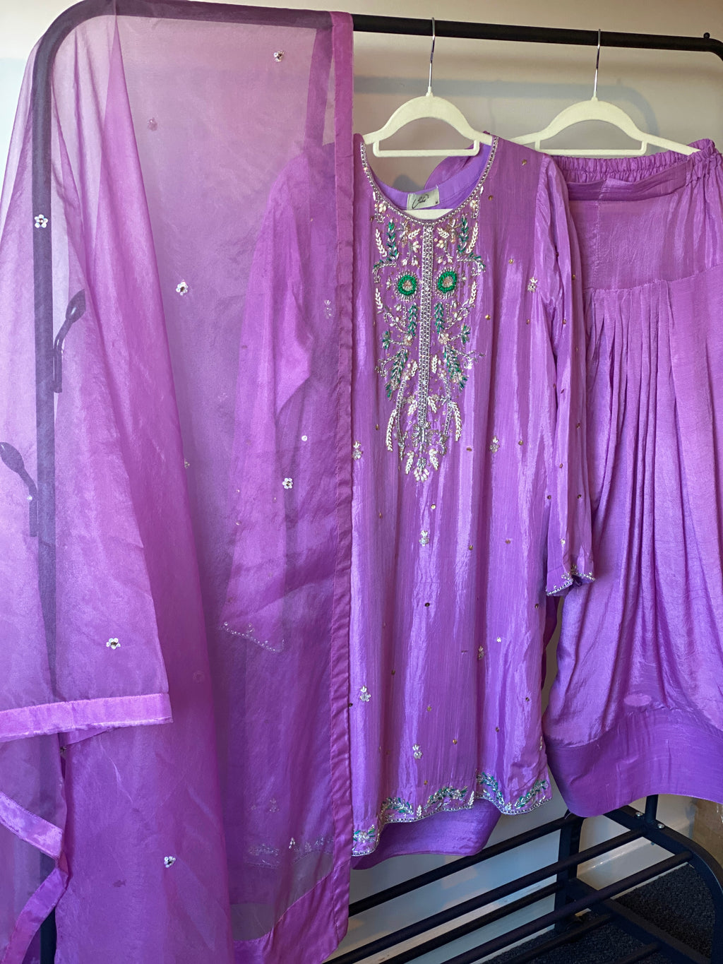 “Noorjehan” | Farshi Set with Organza Dupatta