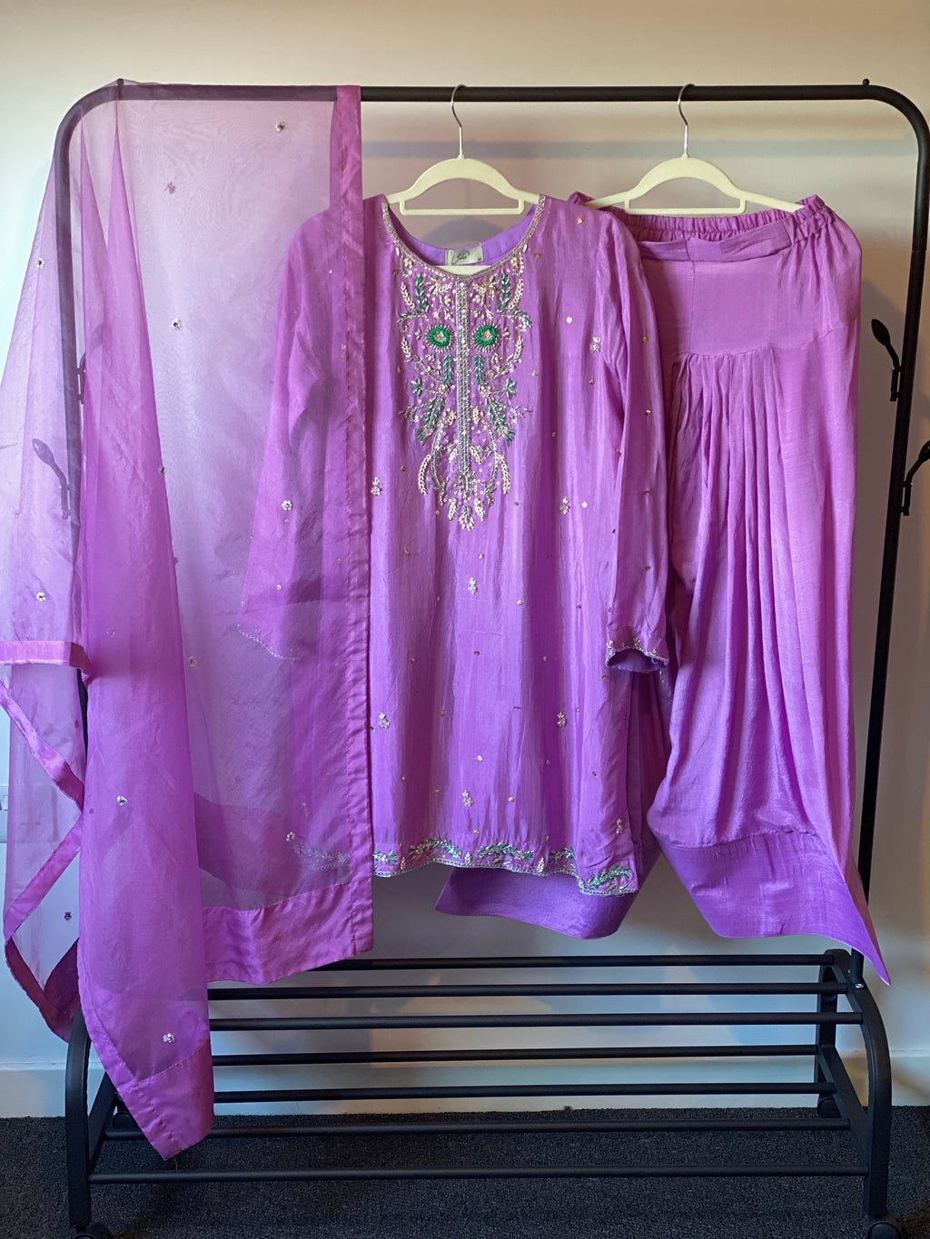 “Noorjehan” | Farshi Set with Organza Dupatta