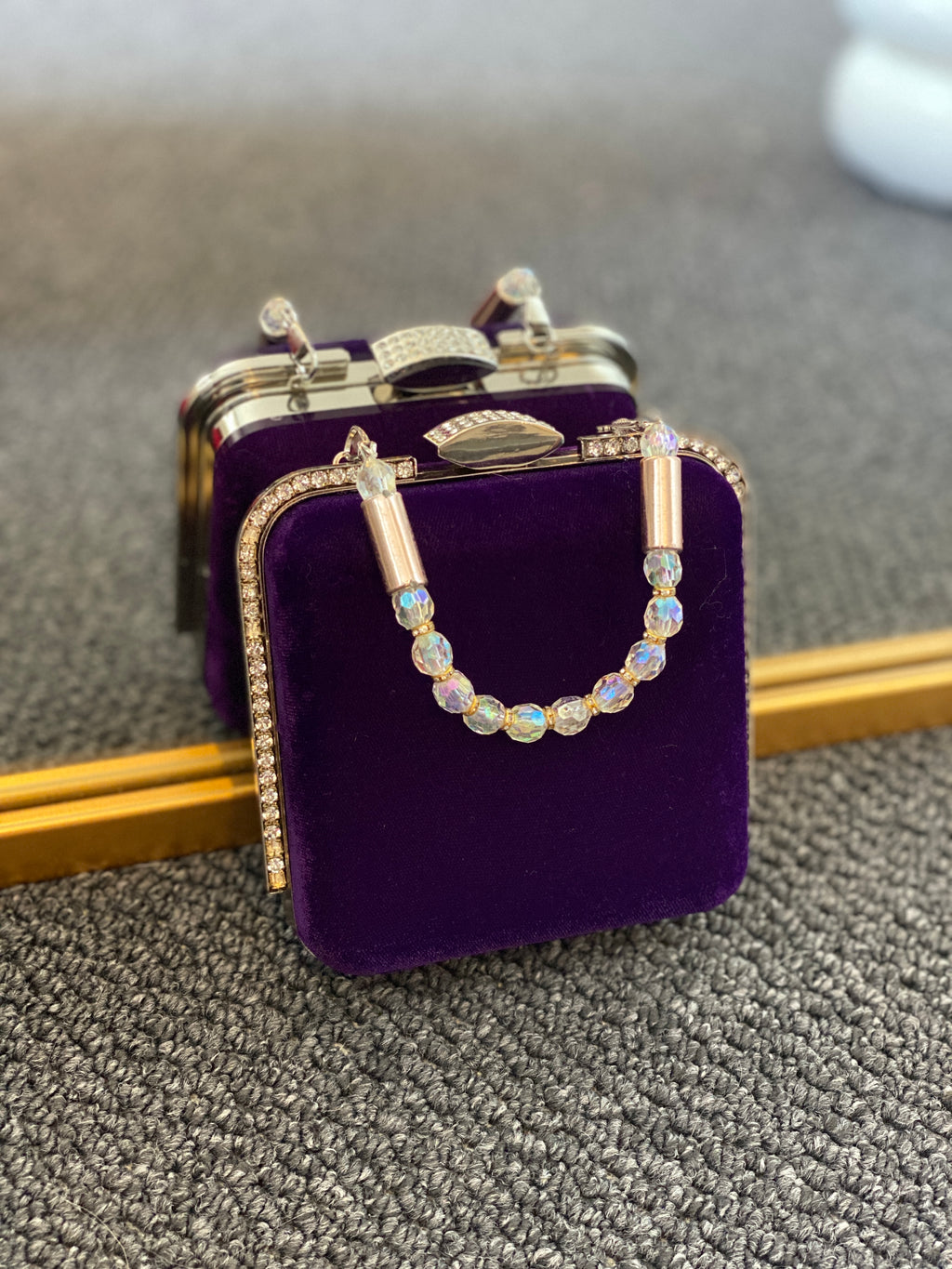 Purple Velvet Clutch