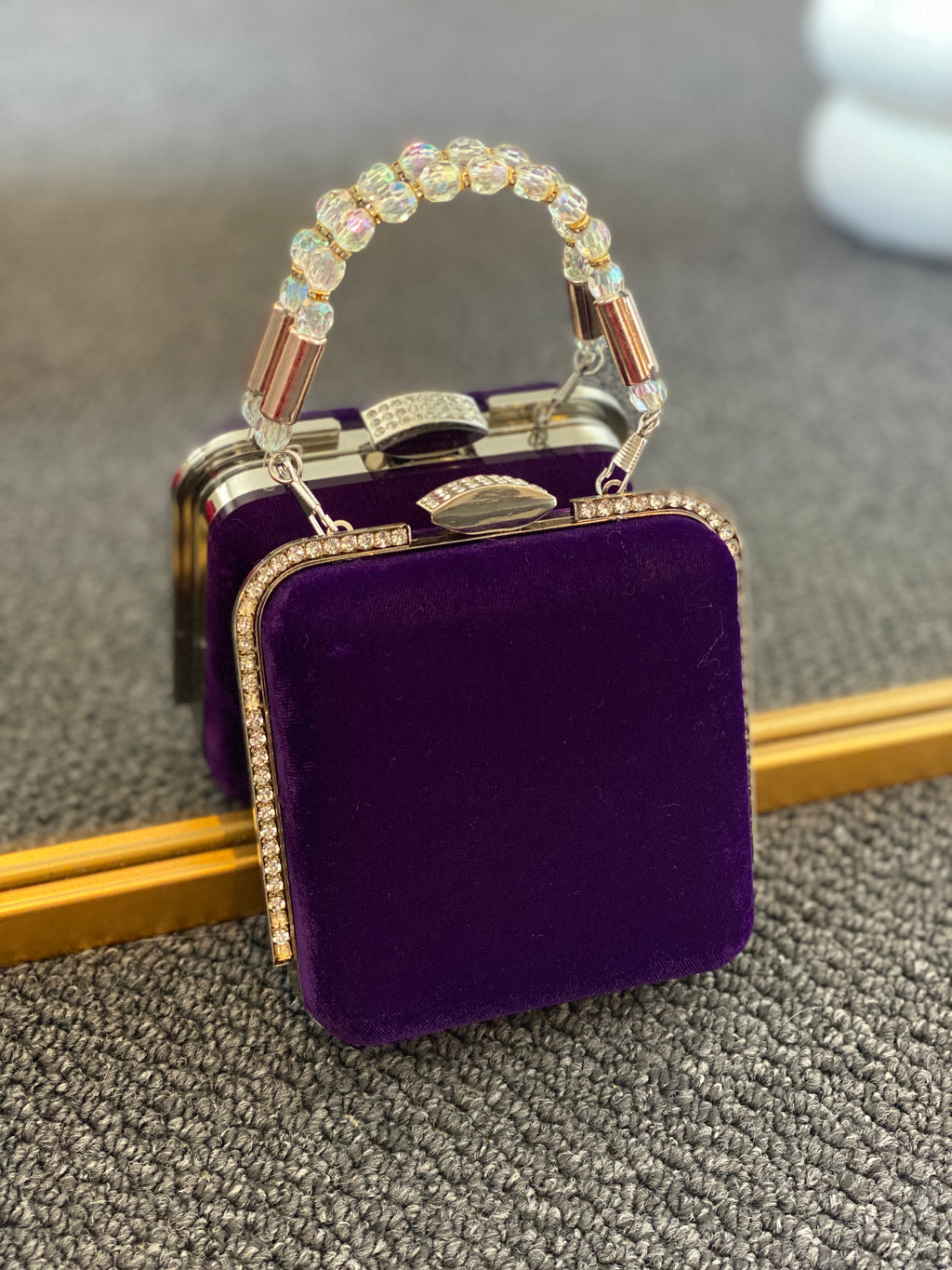 Purple Velvet Clutch